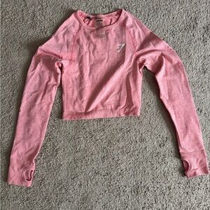 Gymshark Heathered Light Pink Seamless Crop Top